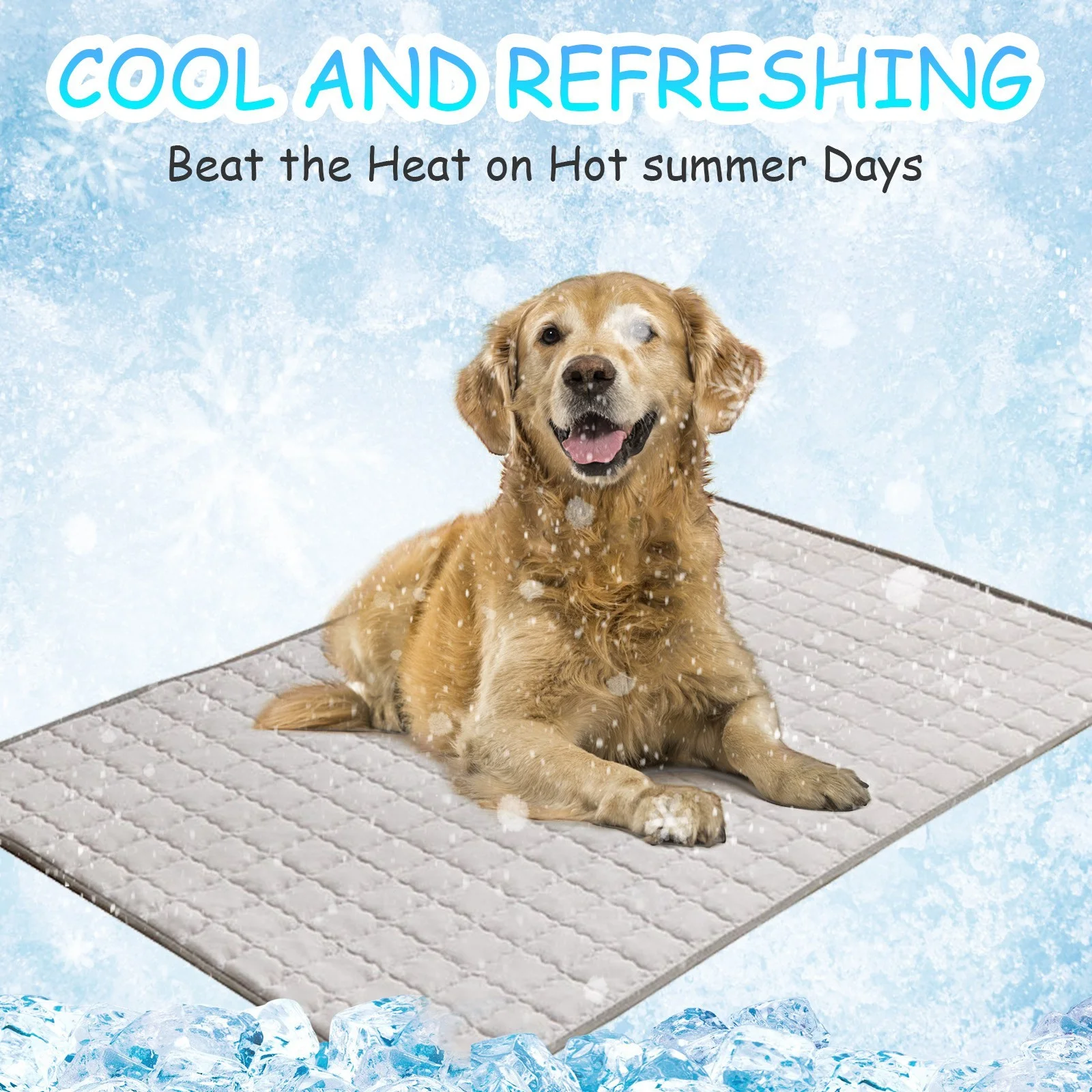 Dog Ice Silk Mat Summer Pet Cooling Sleeping Mat For Dogs Cats Light Breathable Comfortable Safe Non-Irritating L 90X60Cm