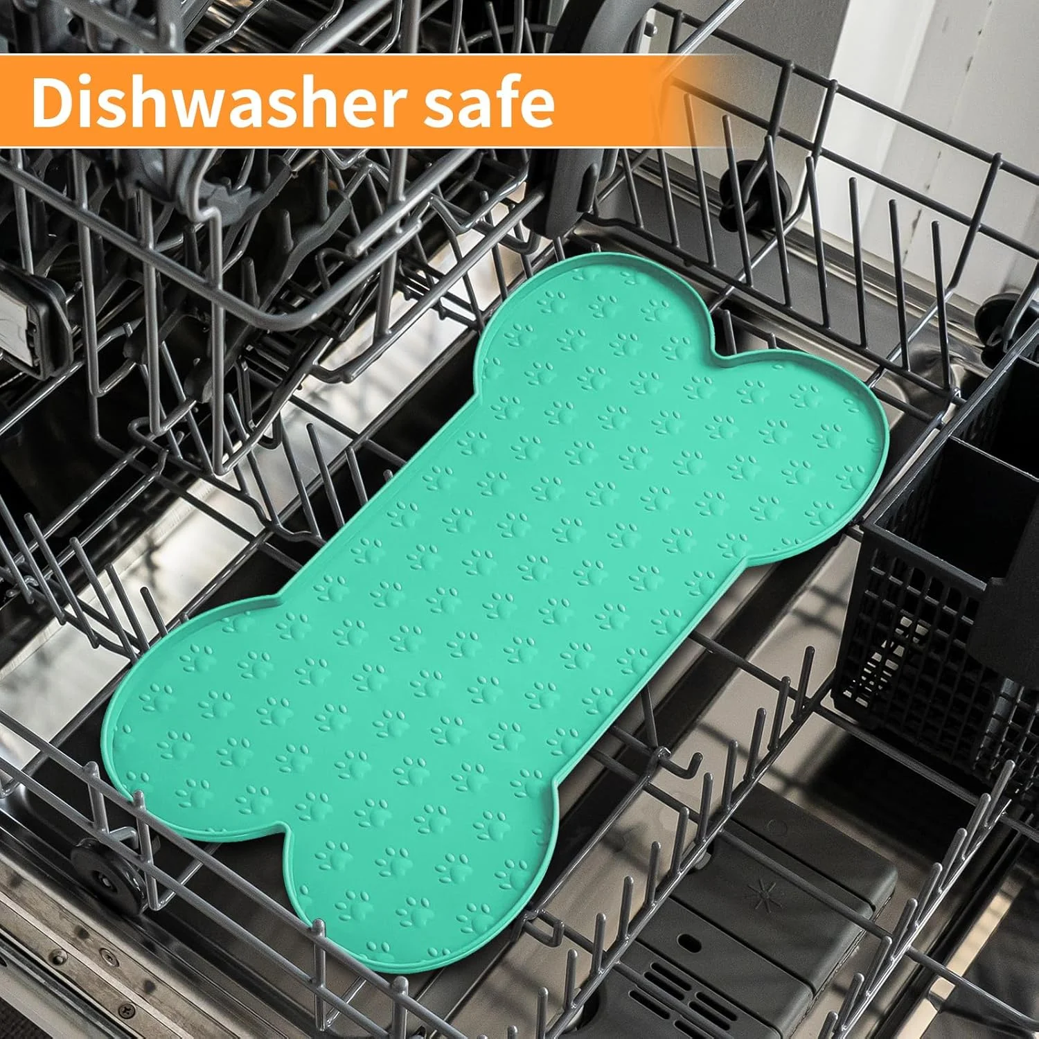 Dog Feeding Mat Anti-Slip Silicone Dog Bowl Mat Thicker Pet Placemat Waterproof Cat Feeder Pad with Raised Edge Puppy Kitten Feeding Mats Suitable Small Medium-Sized Dogs Cats Eating Tray