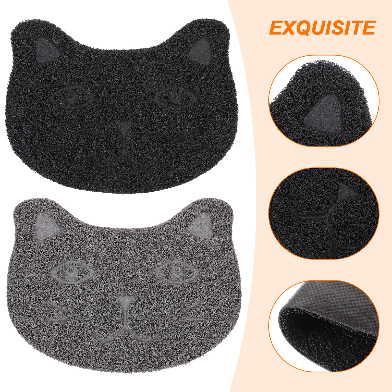 Set of 3 Cat Litter Mat Pet Feeding Mats for Cats Calming Treats Tray