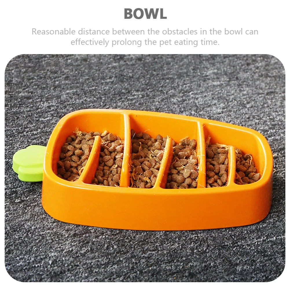 Slow Feeder Dog Bowl Insert for Puppies and Small Dogs, Orange Carrot Design, Pet Feeding Mat