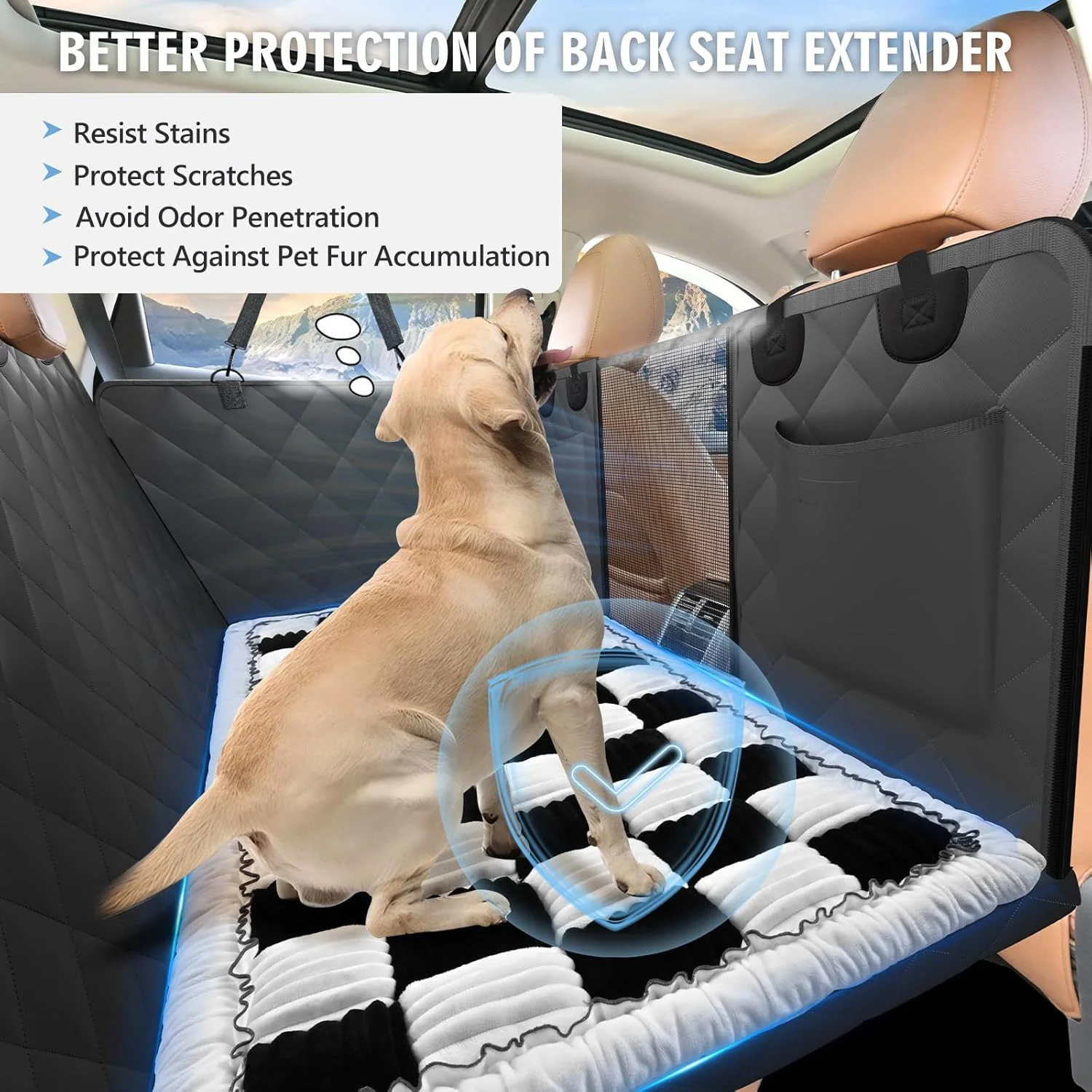 Dog Bed for Truck Back Seat Non-Slip, Truck Dog Bed Soft and Comfortable, Back Seat Pet Bed Mat for Travel, Pet Car Blanket for Backseat Extender and Seat Covers Grey 59”X27.5”