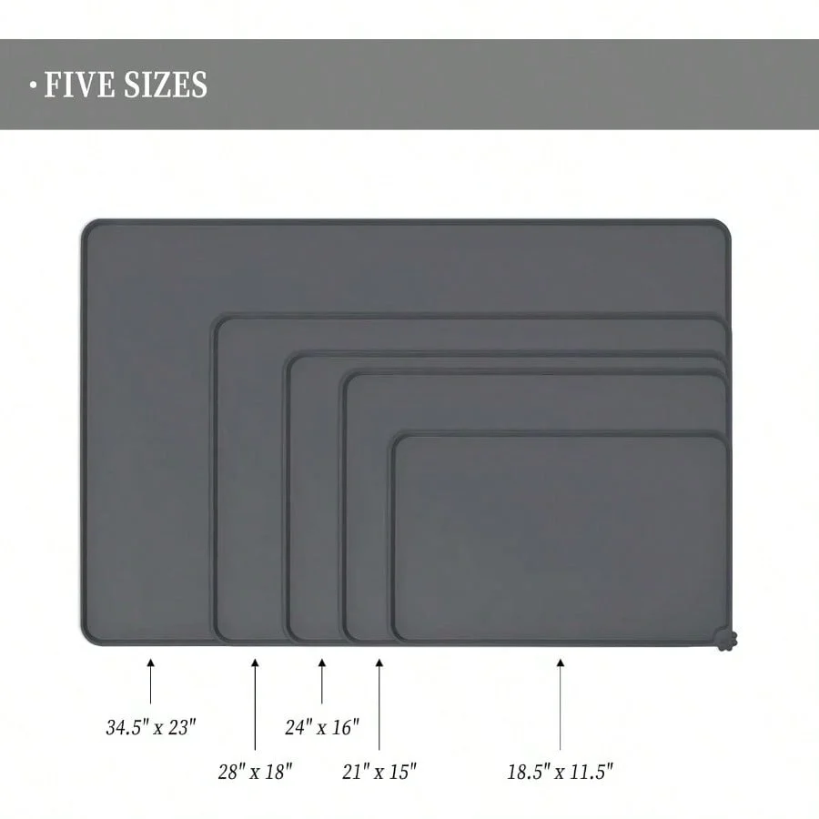 Waterproof Pet Feeding Mat With High Raised Edges Heavier And Thicker Placemats For Cat Dog Water Bowl With  Dogs Cats Feeding Mats For Messy Drinkers To Prevent Spill And Protect Floors