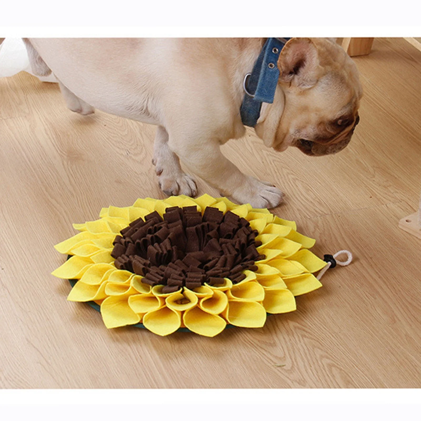 Dog Foraging Feeding Pad Sunflower Shape Treat Training Mat Boring Breakers for Rabbits Guinea-Pigs
