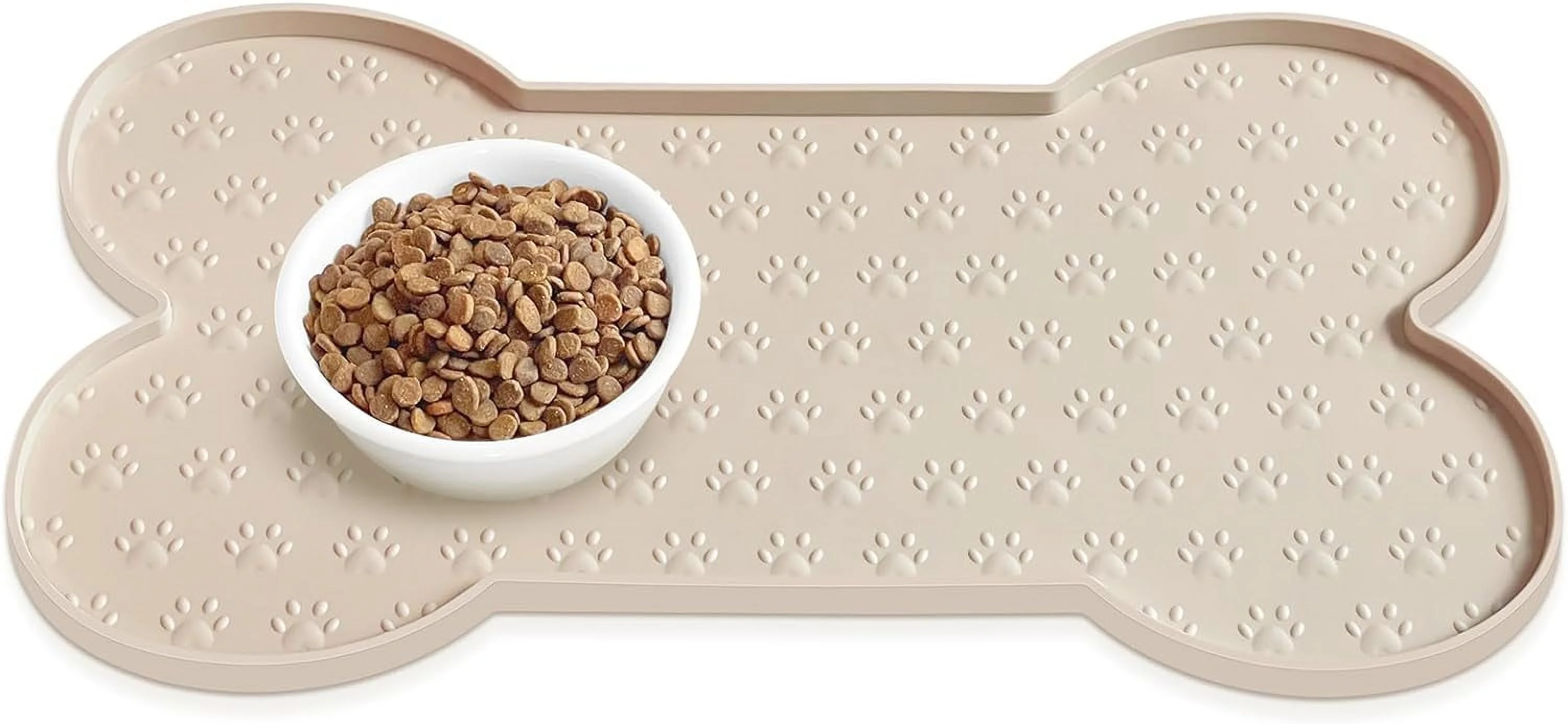 Dog Feeding Mat Anti-Slip Silicone Dog Bowl Mat Thicker Pet Placemat Waterproof Cat Feeder Pad with Raised Edge Puppy Kitten Feeding Mats Suitable Small Medium-Sized Dogs Cats Eating Tray