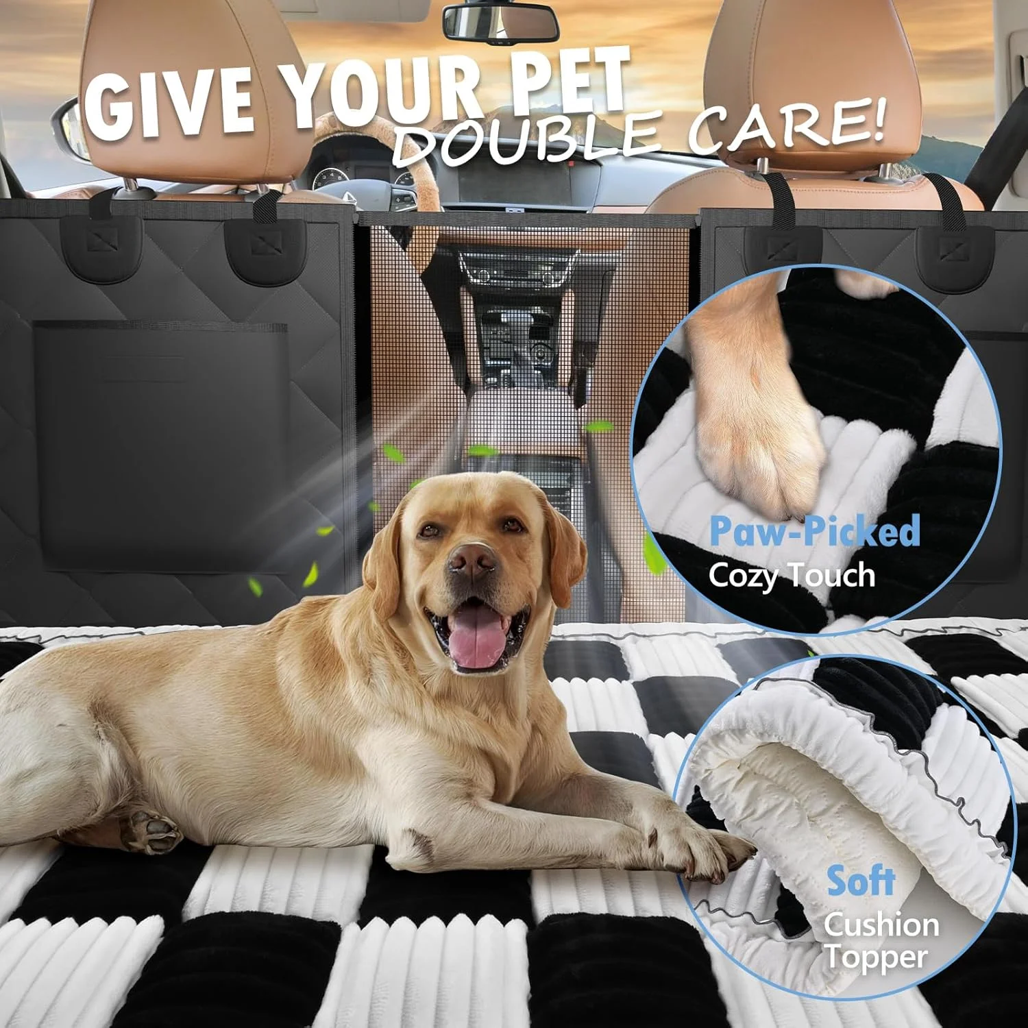 Dog Bed for Truck Back Seat Non-Slip, Truck Dog Bed Soft and Comfortable, Back Seat Pet Bed Mat for Travel, Pet Car Blanket for Backseat Extender and Seat Covers Grey 59”X27.5”