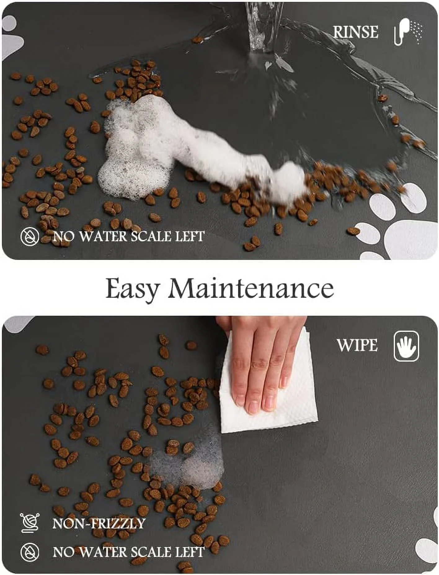 Pet Feeding Mat - Absorbent Dog Mat for Food and Water Bowl