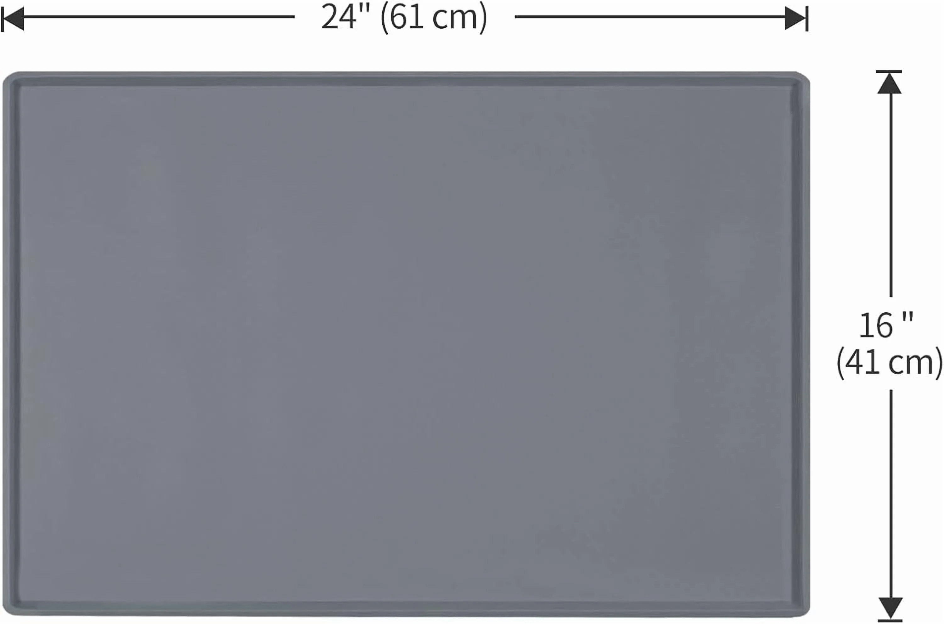 Waterproof Pet Feeding Mat with Raised Edge, Non-Slip Silicone Bowl Mat for Small & Medium Pets