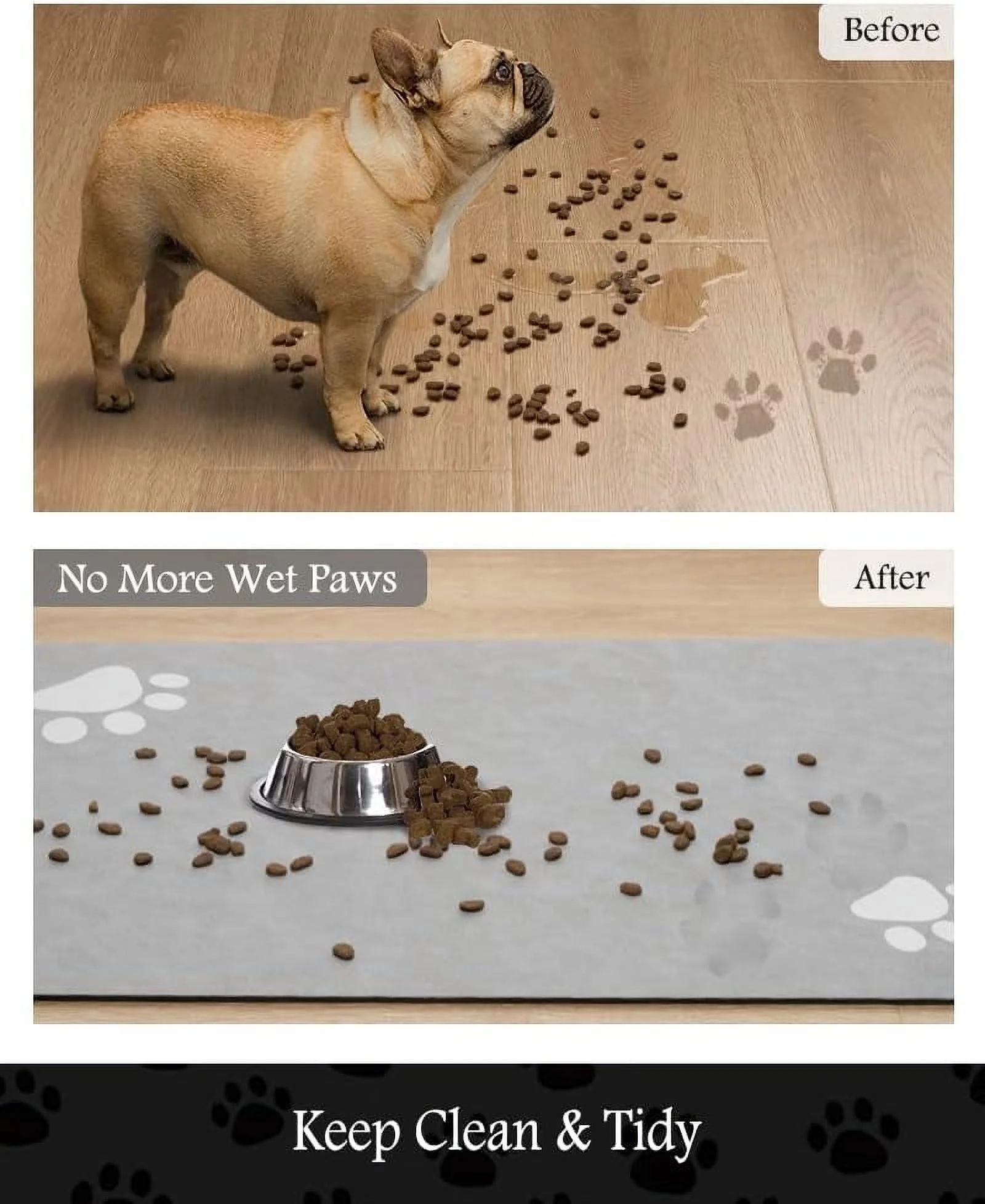 Pet Feeding Mat-Absorbent Dog Mat for Food and Water Bowl-No Stains Quick Dry Dog Water Dispenser Mat-Dog Accessories Pet Supplies-Dog Water Bowl for Messy Drinkers