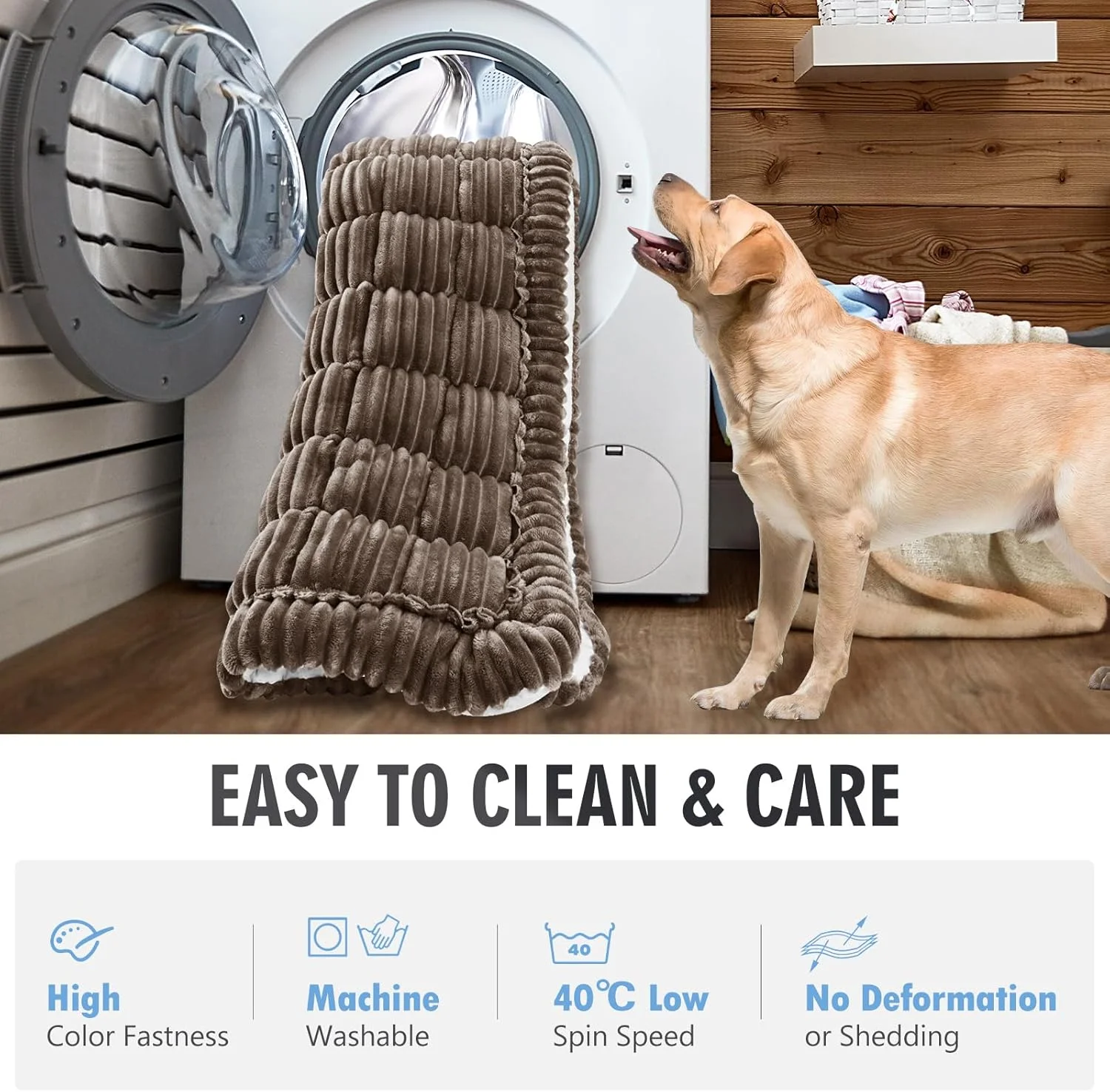 Dog Bed for Truck Back Seat Non-Slip, Truck Dog Bed Soft and Comfortable, Back Seat Pet Bed Mat for Travel, Pet Car Blanket for Backseat Extender and Seat Covers Brown 59”X27.5”