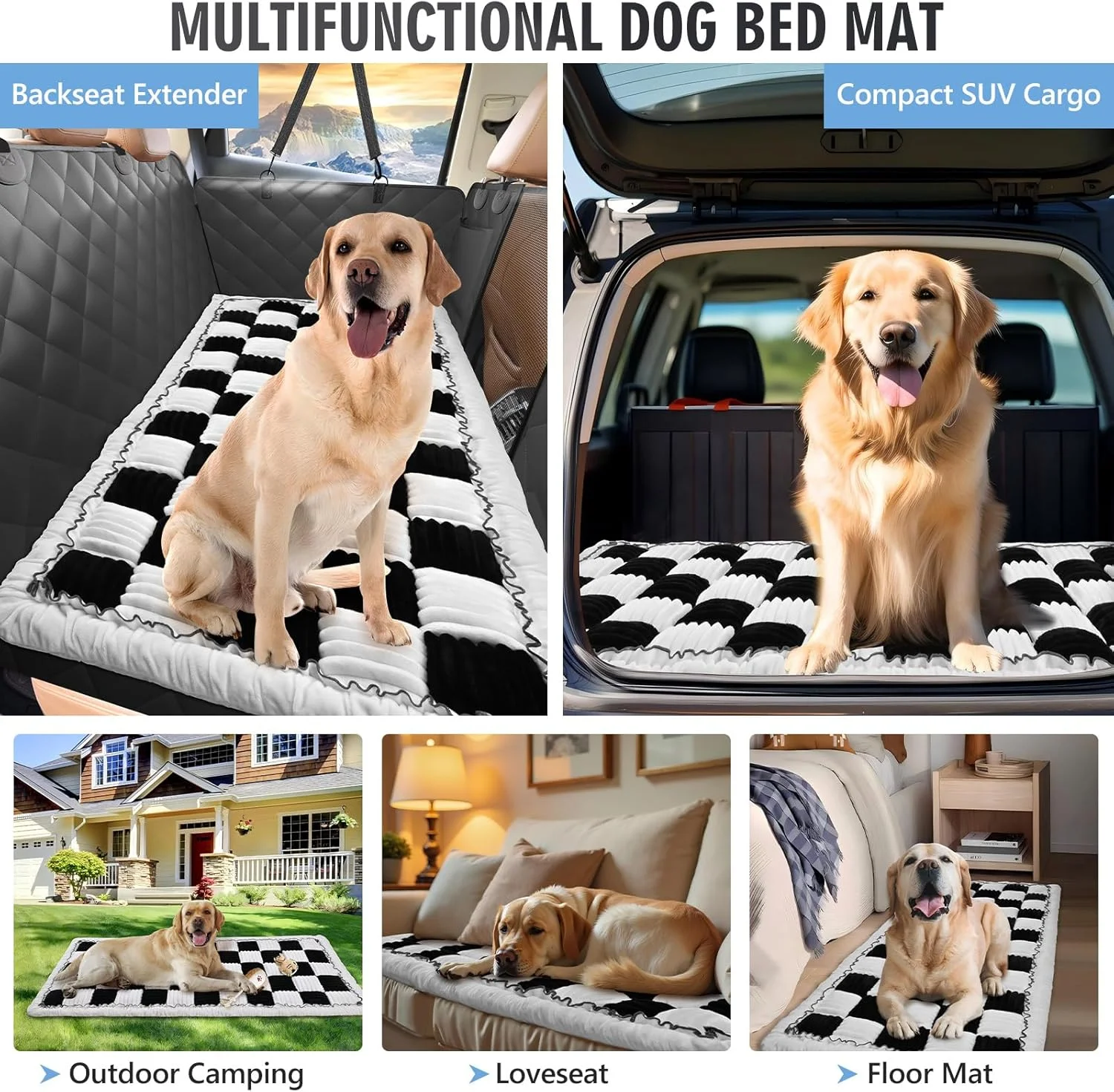 Dog Bed for Truck Back Seat Non-Slip, Truck Dog Bed Soft and Comfortable, Back Seat Pet Bed Mat for Travel, Pet Car Blanket for Backseat Extender and Seat Covers Grey 59”X27.5”