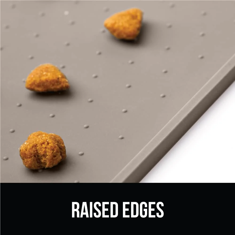 Waterproof Pet Feeding Mat with Raised Edge,  Silicone for Dogs and Cats
