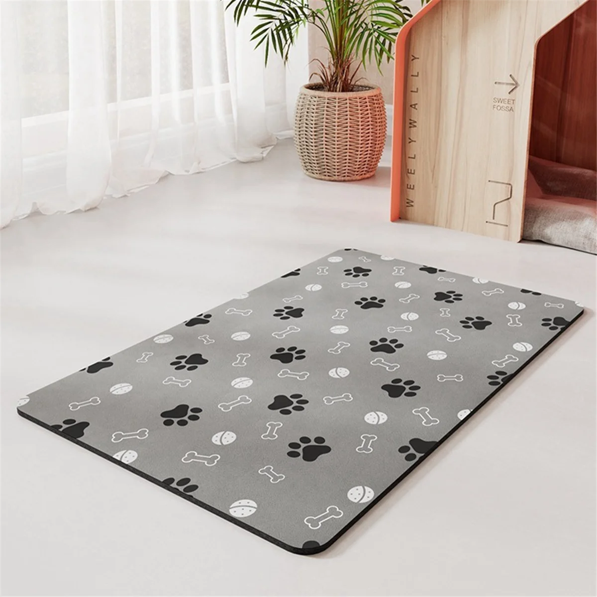 Pet Feeding Mat-Absorbent Dog Feeding Mat-Dog Mat for Food and Water-No Stains Quick Dry Dog Water Dispenser Mat 30x40cm,A