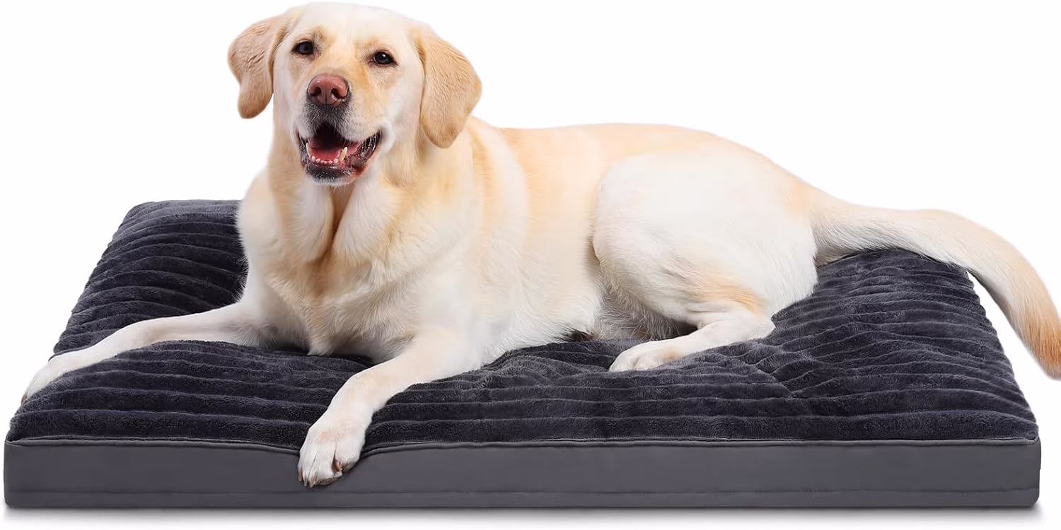Extra Large Dog Bed Washable with Removable Cover Waterproof, Dog Crate Bed for XL XLarge Dogs, Fluffy Flannel Pet beds Anti-Slip Kennel Pad 42 inch 41 * 27 inch