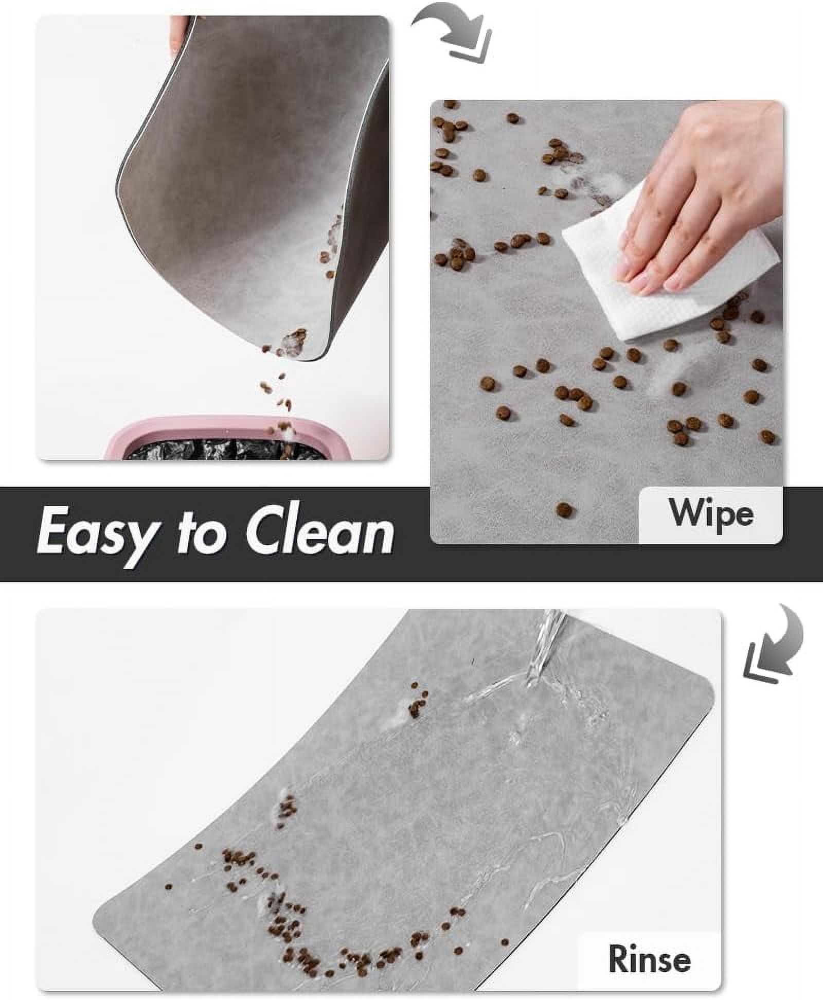 Absorbent Pet Feeding Mat - No Stains, Quick Dry, Anti-Slip for Cat & Dog Food & Water Bowls