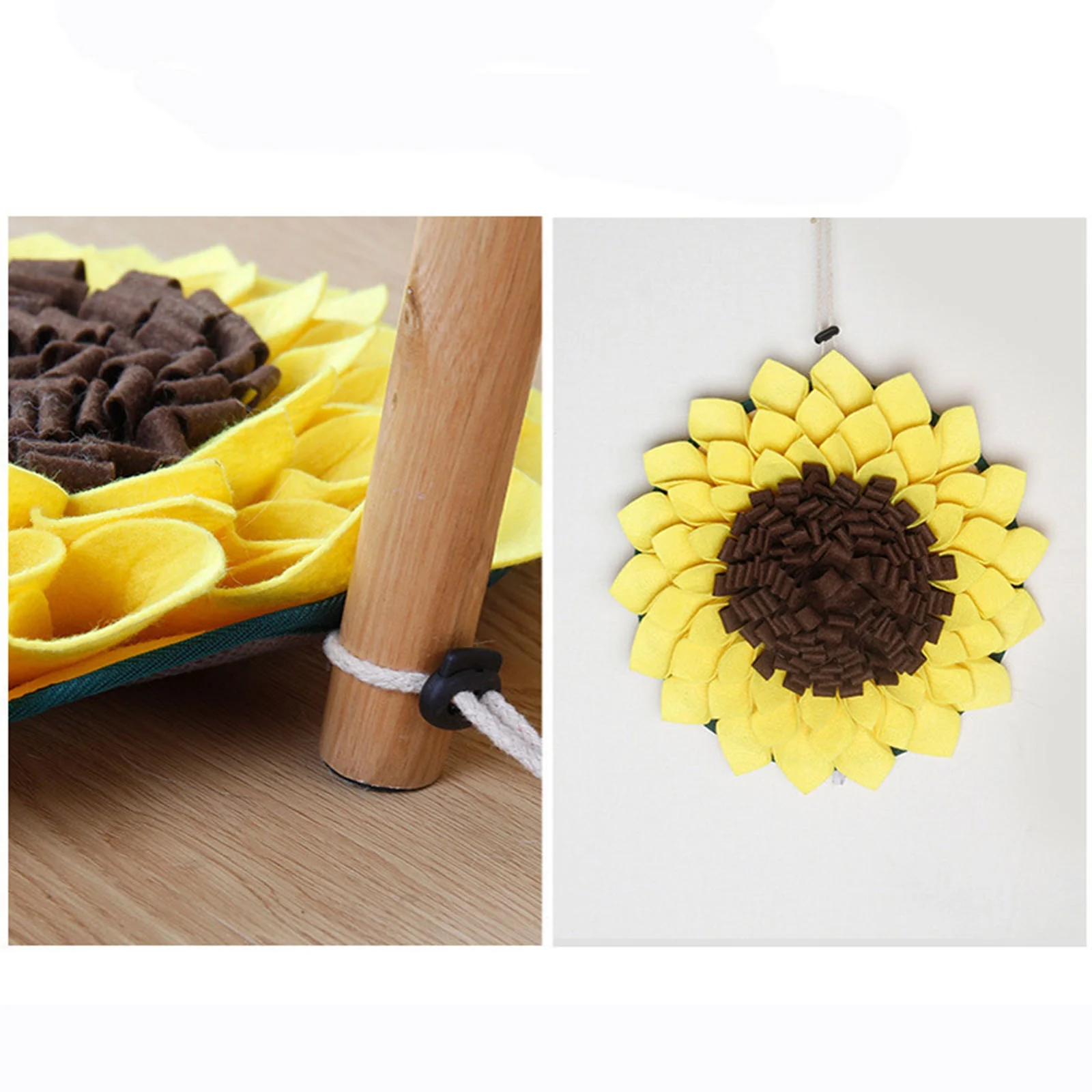Dog Foraging Feeding Pad Sunflower Shape Treat Training Mat Boring Breakers for Rabbits Guinea-Pigs
