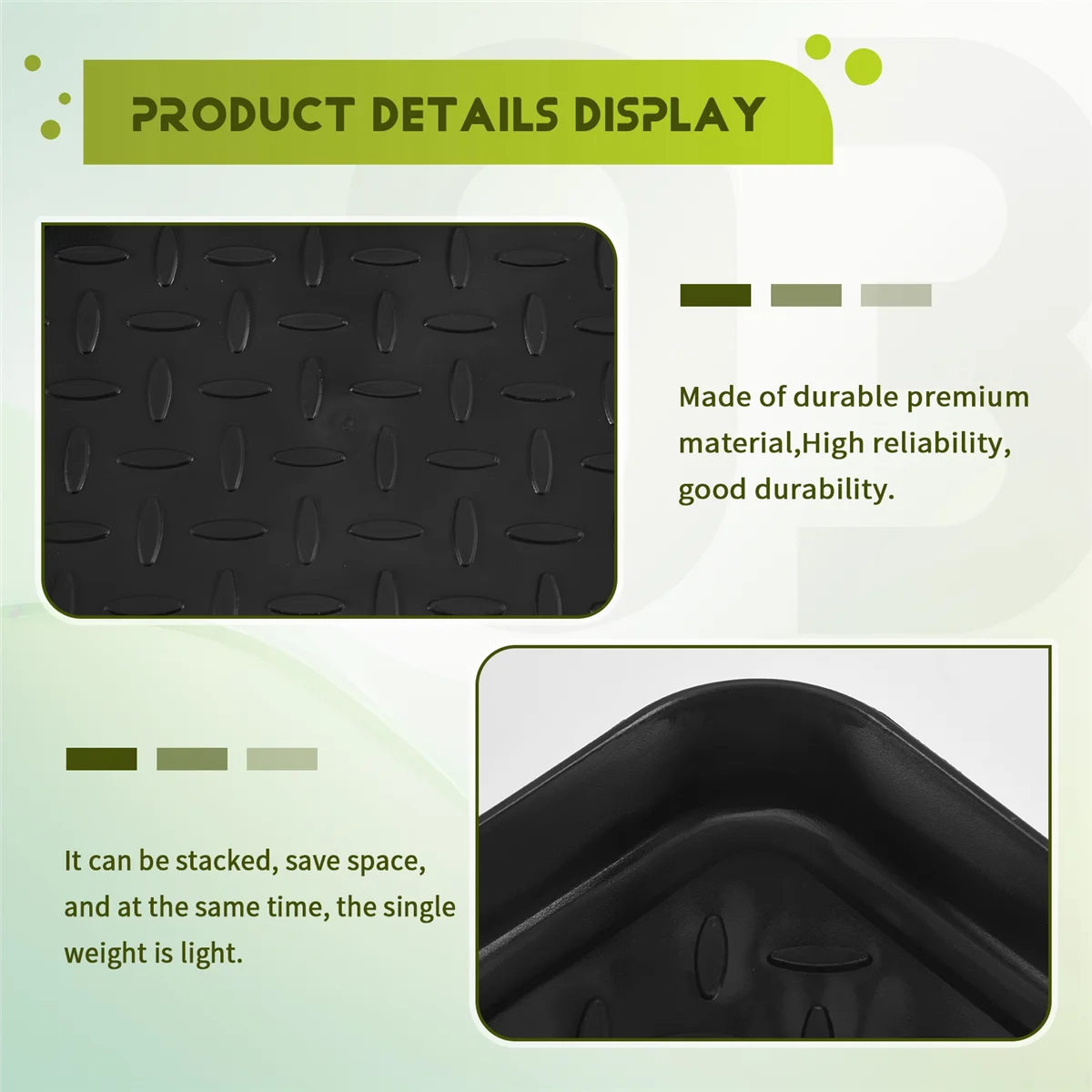 3PCS Boot Tray Heavy Duty Shoe Mat Trays,Storage Tray,Dog Bowl or Cat Bowl Mats Trap Mud to Protect Floor 13.7X10.8 Inch