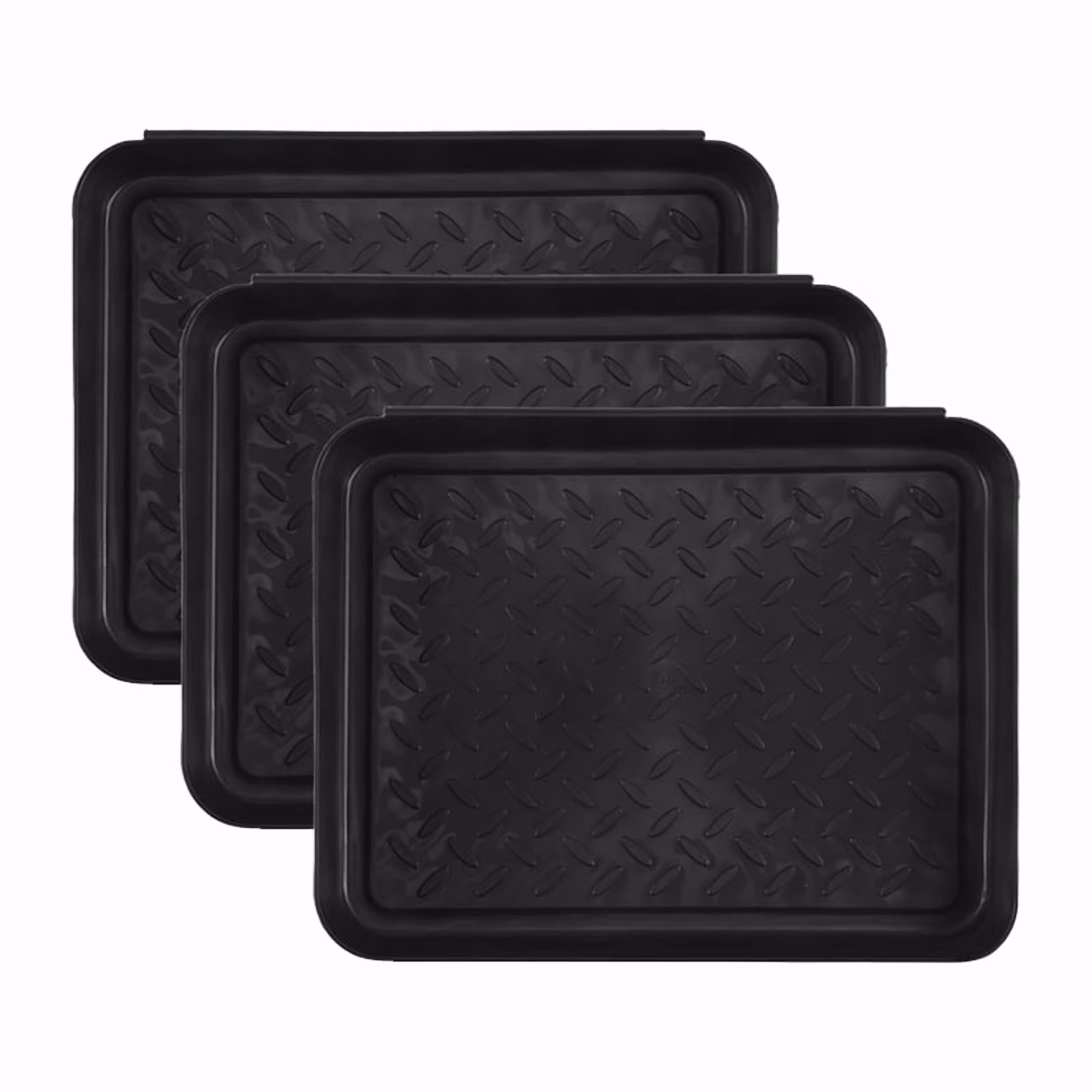 3PCS Boot Tray Heavy Duty Shoe Mat Trays,Storage Tray,Dog Bowl or Cat Bowl Mats Trap Mud to Protect Floor 13.7X10.8 Inch
