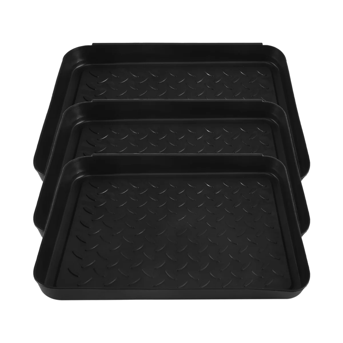 3PCS Boot Tray Heavy Duty Shoe Mat Trays,Storage Tray,Dog Bowl or Cat Bowl Mats Trap Mud to Protect Floor 13.7X10.8 Inch