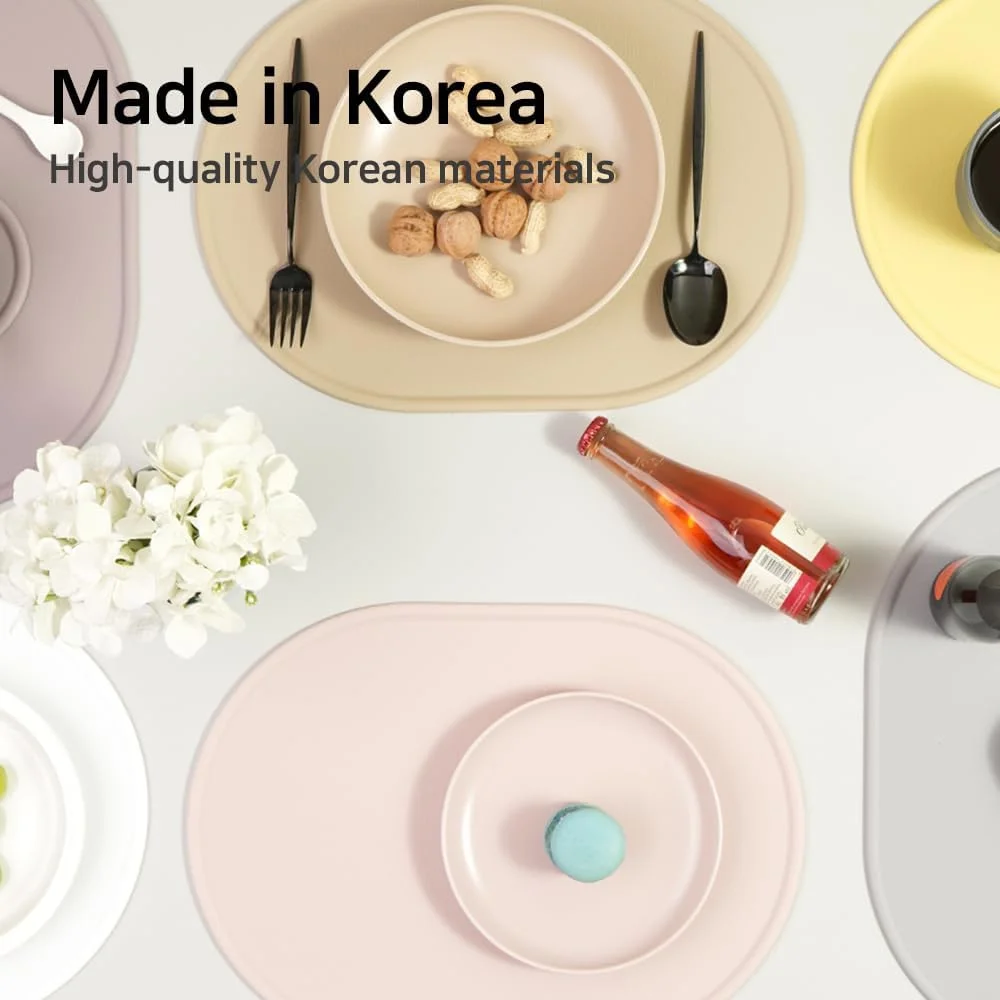 Silicon Pet Feeding Mat with Raised Edges, Non-Slip, 15.7x11.4, Waterproof, Easy to Clean, Made in Korea
