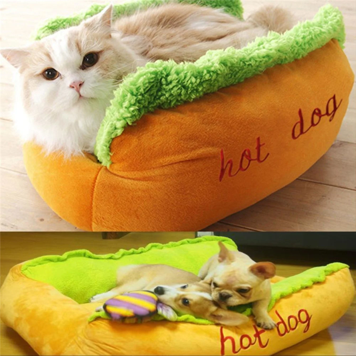 Hot Dog Shaped Pet Bed
