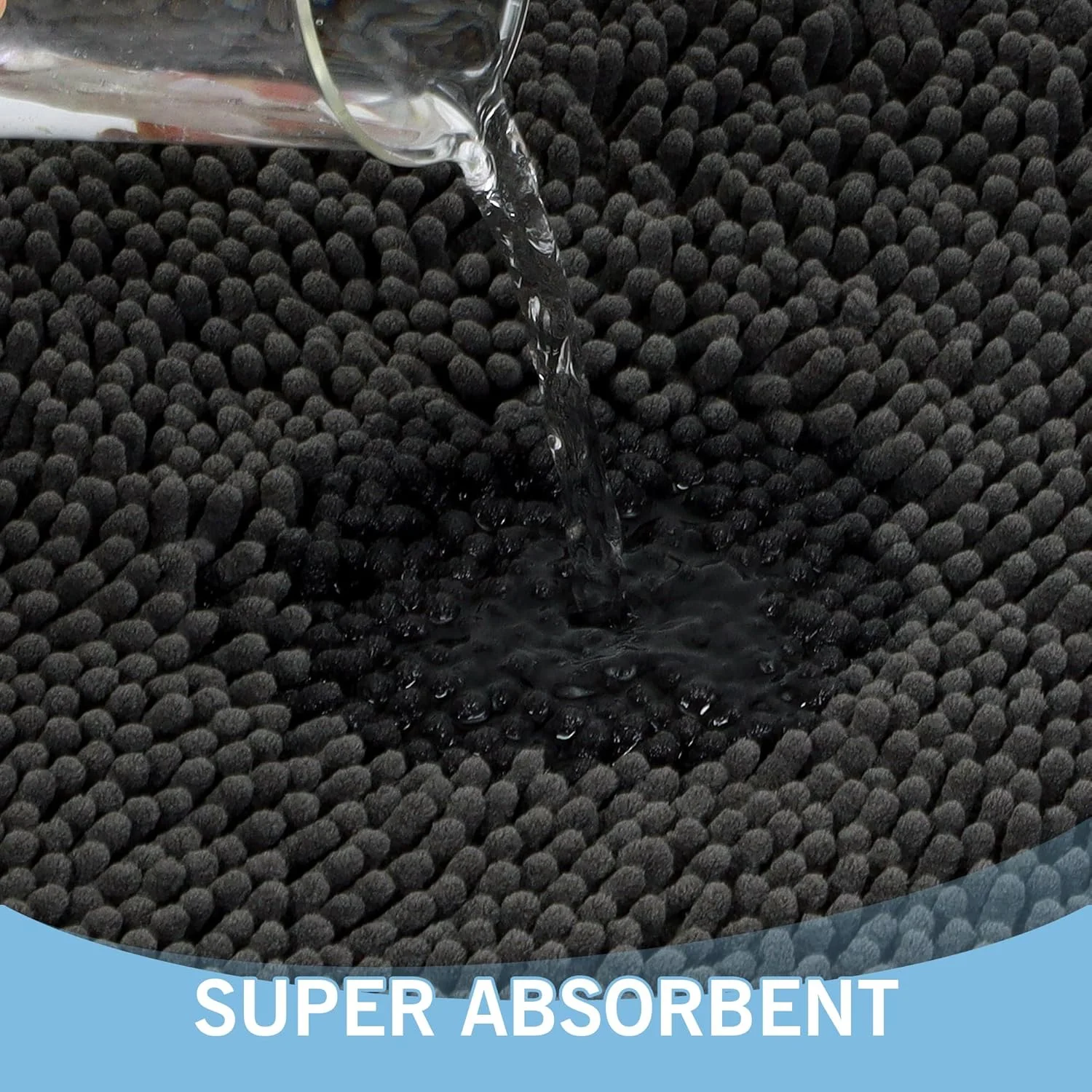 Dirt Trapping Door Mat, 36" x 48" Large Absorbent Dog Door Mat for Muddy Paws, Quick Dry Non Slip Chenille Mud Mat for Dogs, Machine Washable Entry Indoor Entryway Rug for Inside Floor