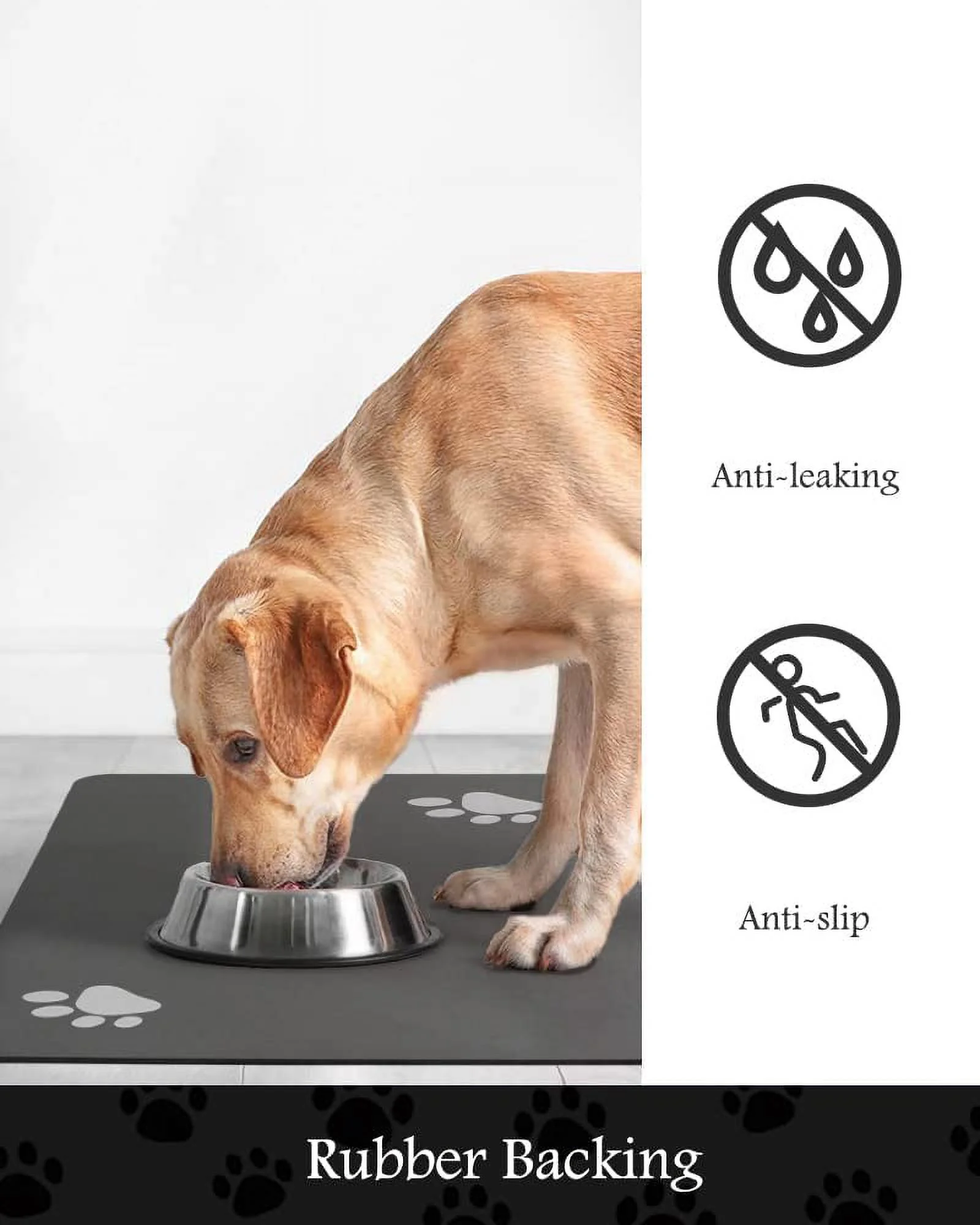 Pet Feeding Mat - Absorbent Dog Mat for Food and Water Bowl