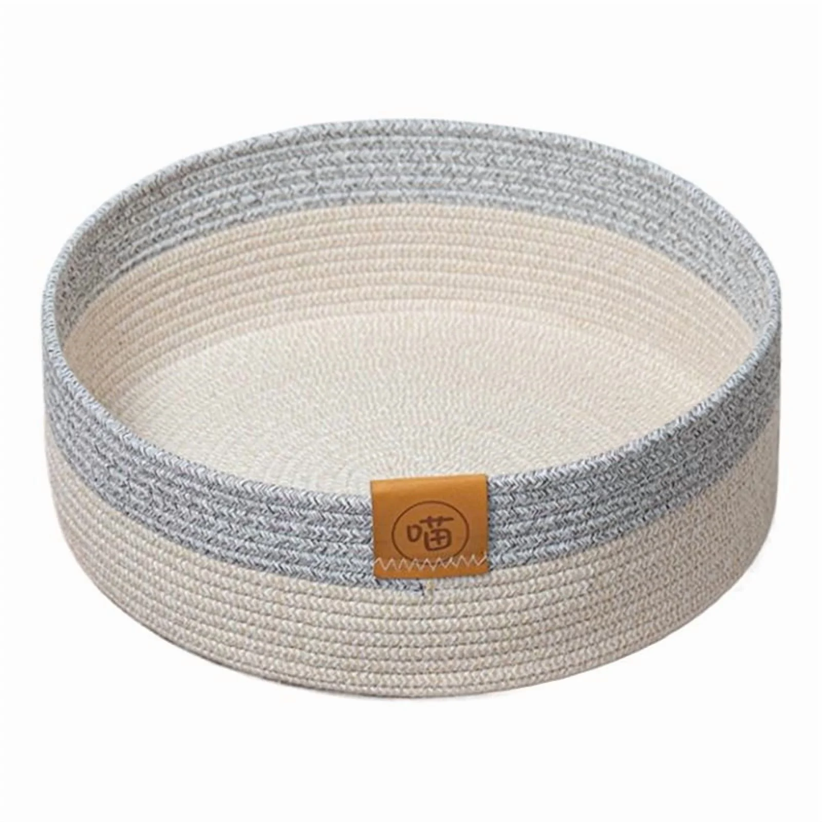 DogBed Basket Pet Cotton Sleep Scratcher Nest Indoor Cats Scratching Board Mat Cotton Rope Pet Mat Basket for Sleeping B,1 * Cat Basket Bed,Yellow & Gray