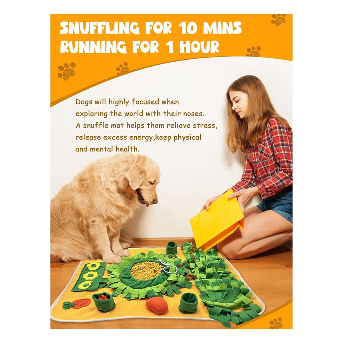 Pet Snuffle Mat for , Interactive Puzzle Toy, Perfect Snuffle Mat for Medium Breed, Slow Feeding Mat