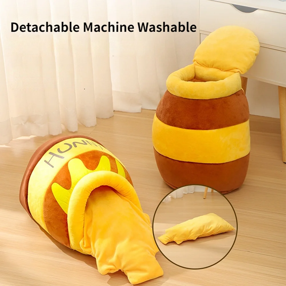 Cat Bed House Pet Supplies Seasons Universalize Plush Mat Cats Cushion Basket Honey Jar Shape Pets Product for Small Cat