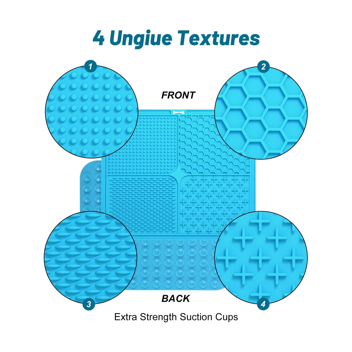 Lick Mat for , Food-Grade Silicone Dog Lick Mat As Dog & Slow Feeder, Dog Licking Mat with Suction Cups Blue
