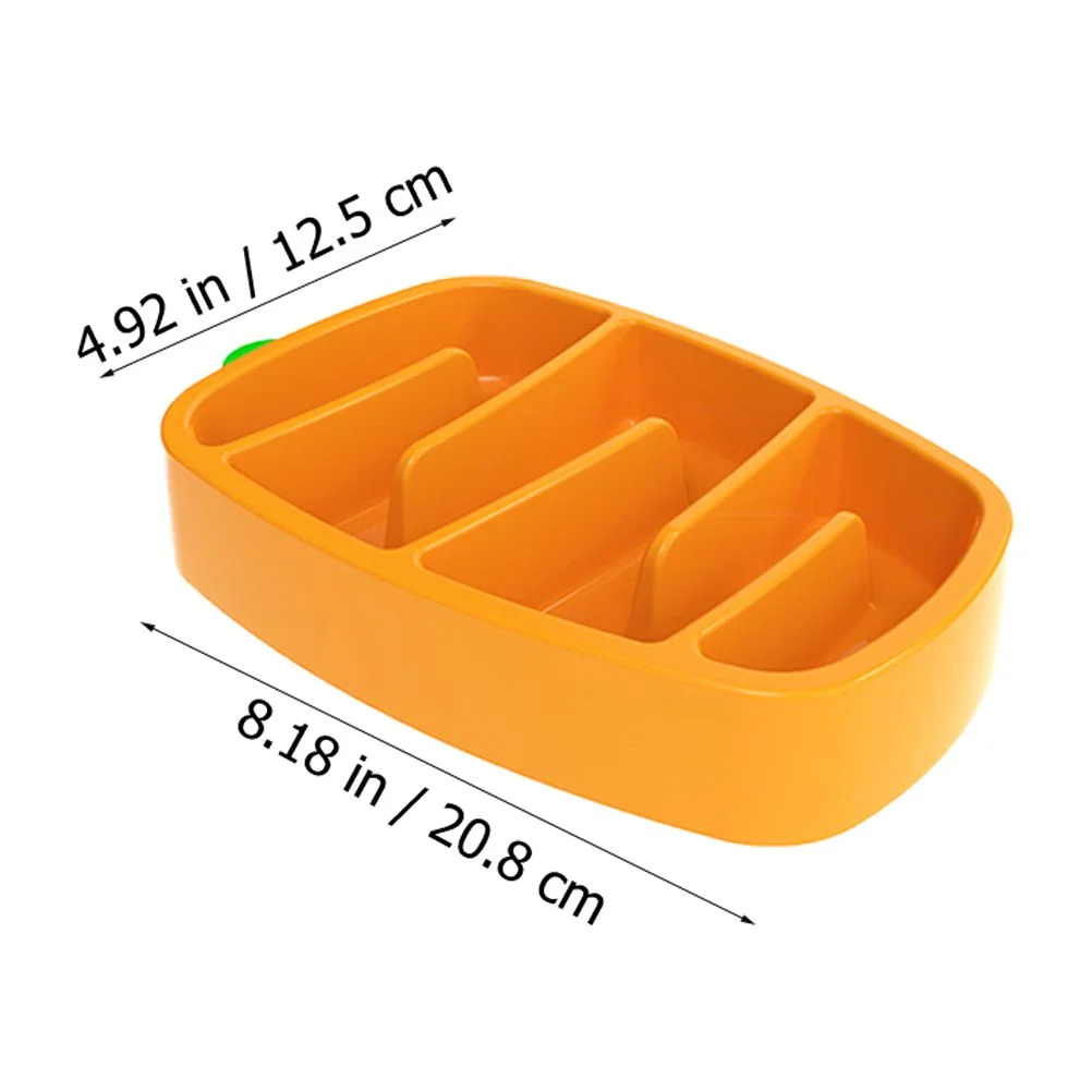 Slow Feeder Dog Bowl Insert for Puppies and Small Dogs, Orange Carrot Design, Pet Feeding Mat