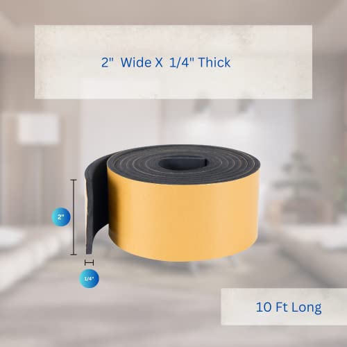 High Density Foam Weather Stripping Door Seal Strip Insulation Tape Roll for Insulating Door Frame, Window, Air Conditioner | Self Adhesive Sealing Weatherstrip (3 in x 1/16 in x 10 Ft, White)