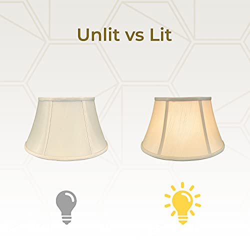 Royal Designs Shallow Drum Bell Billiotte Lamp Shade, Eggshell, 13 x 19 x 11.26 (BS-711-19EG)