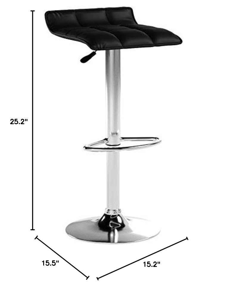 Safavieh Home Collection Lamita Black Adjustable Swivel Gas Lift 22.4-30.9-inch Bar Stool