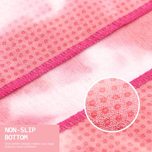 Yoga Towel,Hot Yoga Mat Towel - Sweat Absorbent Non-Slip for Hot Yoga, Pilates and Workout 24