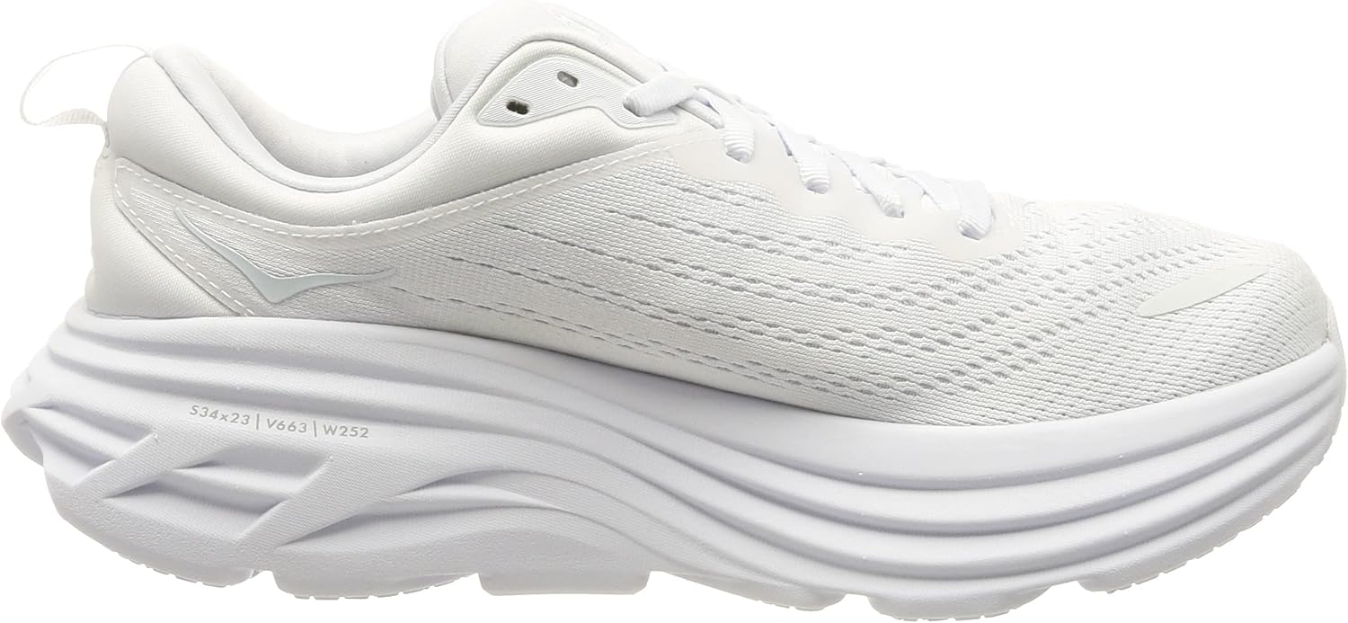 Hoka Women's Bondi 8 Sneaker, White/White, 10