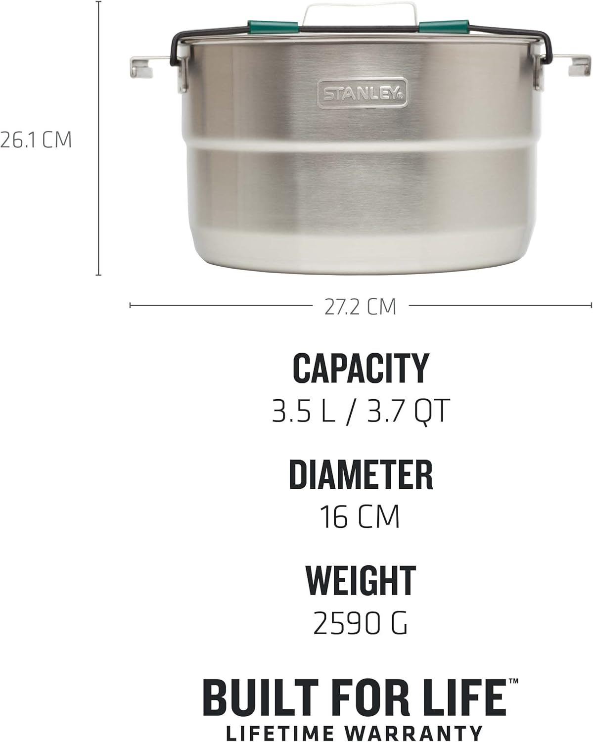 STANLEY Adventure Full Kitchen Basecamp 11 Piece Camp Cook Set-Packable Unit, 3.5l, Stainless Steel