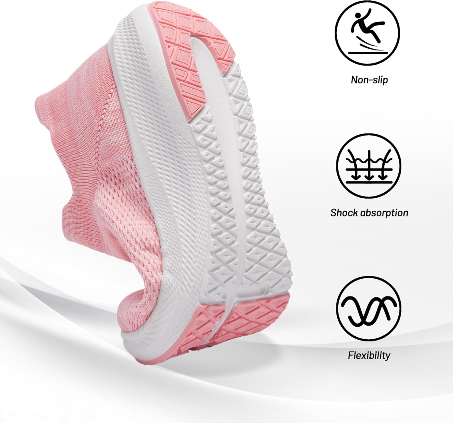SHULOOK Womens Slip on Walking Shoes Comfort Lightweight Breathable Sock Shoe Non-Slip Mesh Casual Fashion Tennis Running Sneakers