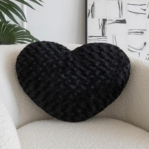 Heart Pillow, Soft Heart Shaped Pillow with Room Decorative Throw Pillows for Bed Couch Chair Sofa, Heart Shaped Cute Throw Pillow Cushion for Bedroom Living Room (Ivory White, Mini 12.9
