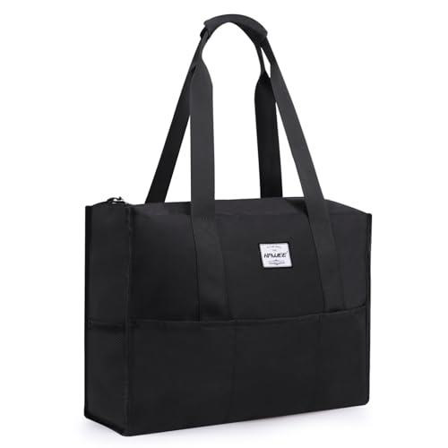 HAWEE Utility Tote Bag with Laptop Compartment Luggage Sleeve Zippered Multi-pocket Commute Shoulder Purse for Nursing/Work