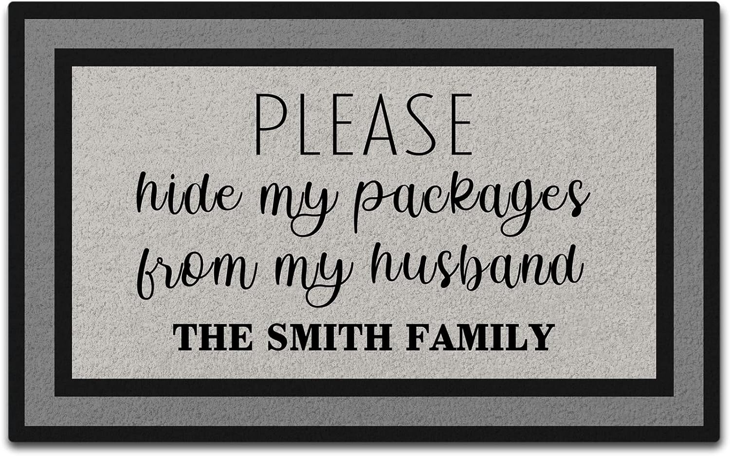 Please Hide Packages from My Husband Doormat Custom Personalized Doormats Indoor Outdoor Entrance Floor Mat Home Welcome Front Door Mat Non Slip Rubber Backing