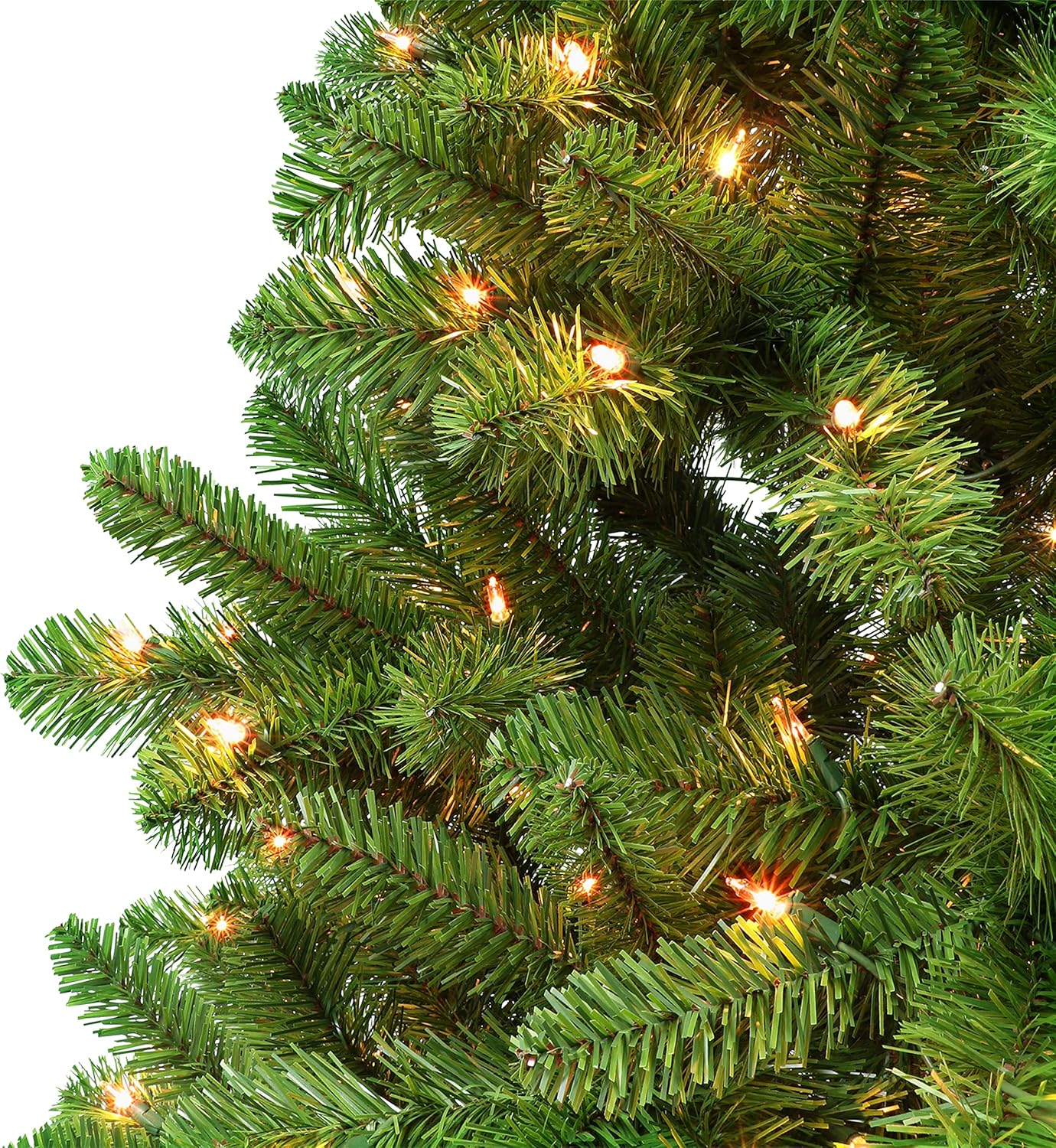 Puleo International 7.5 ft Pre-lit Virginia Pine Tree 1107 Tips 350 UL Clear Lights Metal Stand