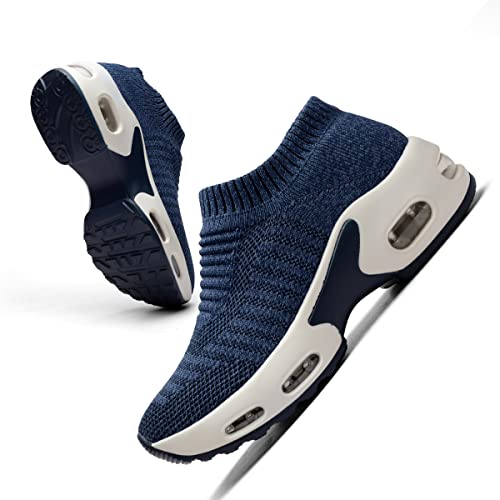 Women Walking Shoes Mesh Sneakers for Women Non Slip Shoes for Women Slip on Sock Sneakers Women Girls Nurse Loafers Light Weight Air Cushion Running Work Shoes