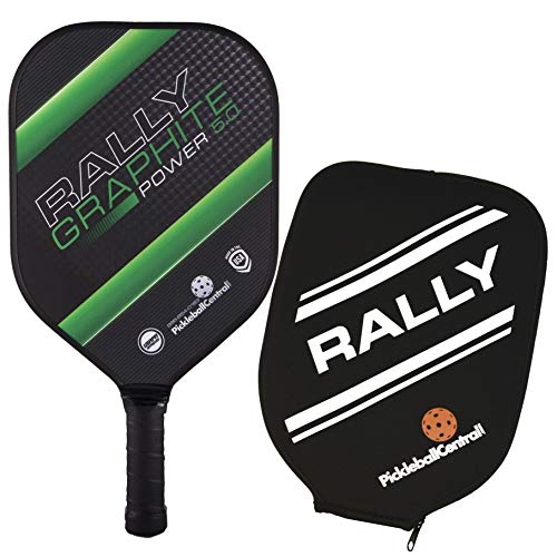 Pickleball Paddle - Rally Graphite Power 5.0 | Honeycomb Core, Graphite/Polymer Hybrid Composite Face | Power, Control, Large Sweet Spot | Paddle Cover