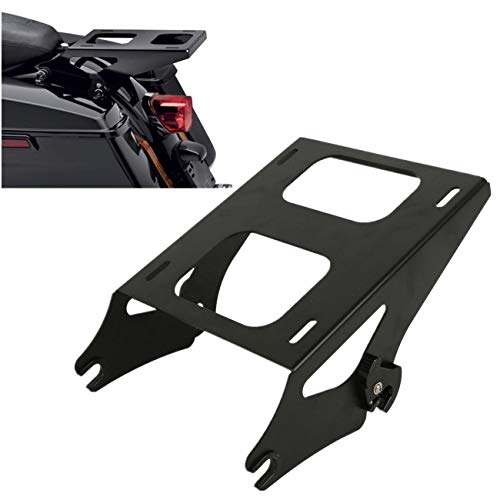 TCT-MOTORPARTS Luggage Rack 2 UP Tour Pack Mounting Rack Detachable Fit For Harley Road King FLHR 2014-2022 Street Road Glide 2014-2023; Electra Glide Standard FLHT 2019-2022 Black