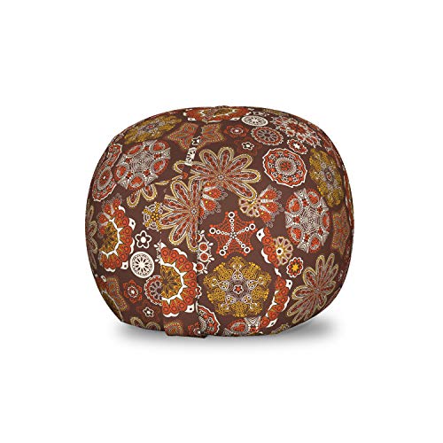 Ambesonne Mandala Storage Toy Bag Chair, Old Fashioned Floral Motifs with Art Design Eastern Ornaments, Stuffed Animal Organizer Washable Bag, Large Size, Multicolor