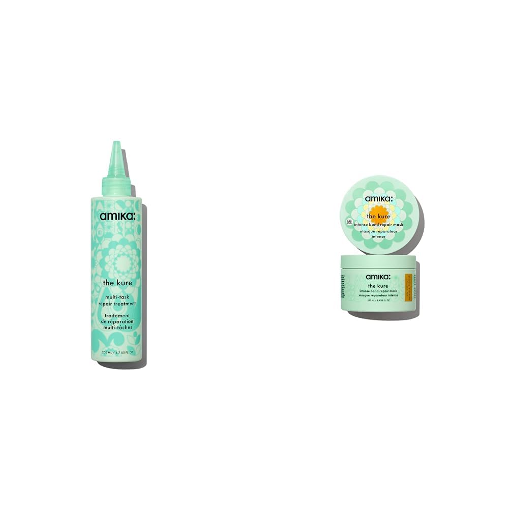 Amika 6.7Fl oz multi-task repair treatment + 250ml intense bond repair mask