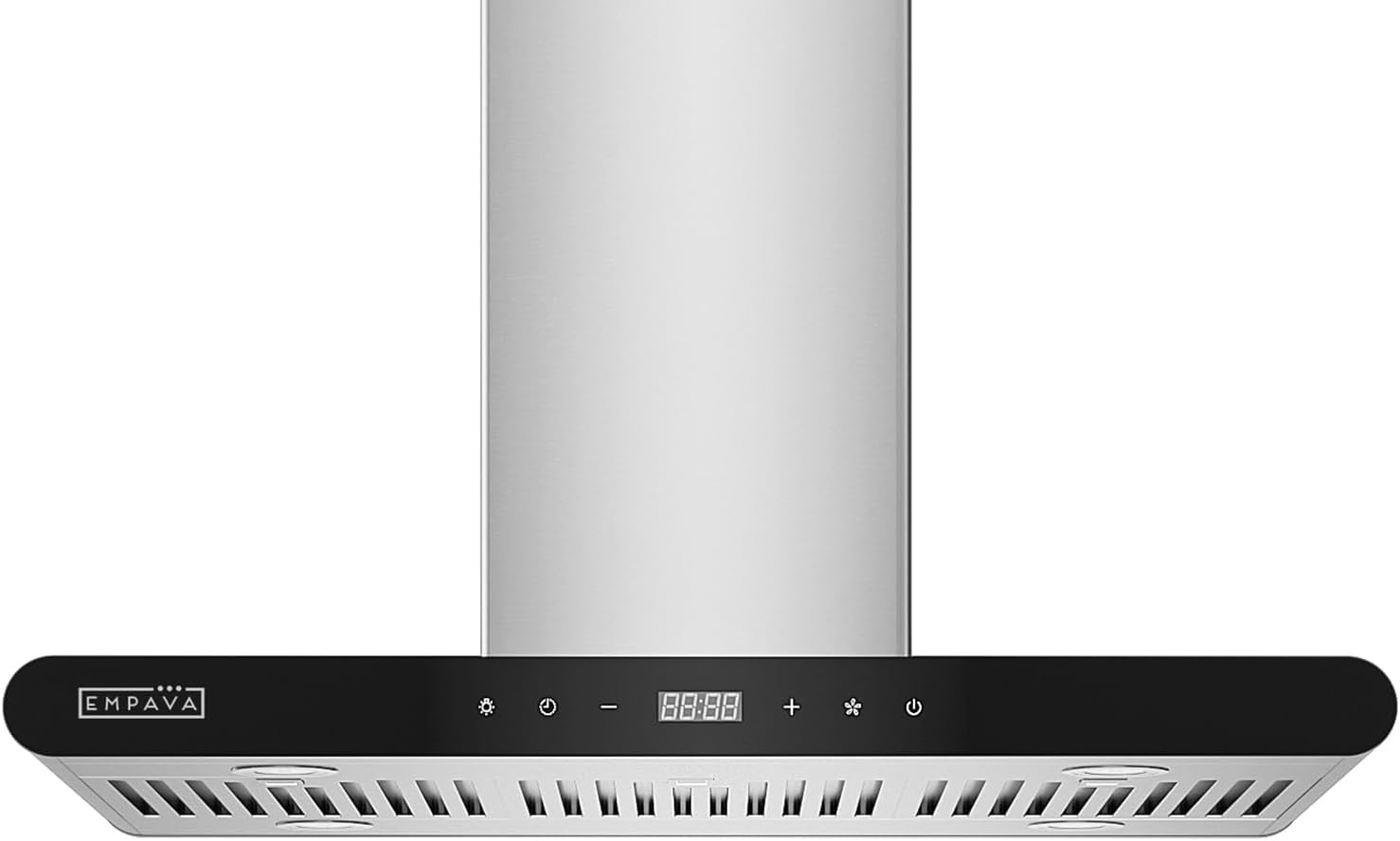 Empava 36” Island Range Hood Ducted Convertible Ductless(No Kit Included), Kitchen Exhaust Stove Vent with 500 CFM, Touch Control, 3 Speed, Permanent Filter LED Light in Stainless Steel, 36 Inch