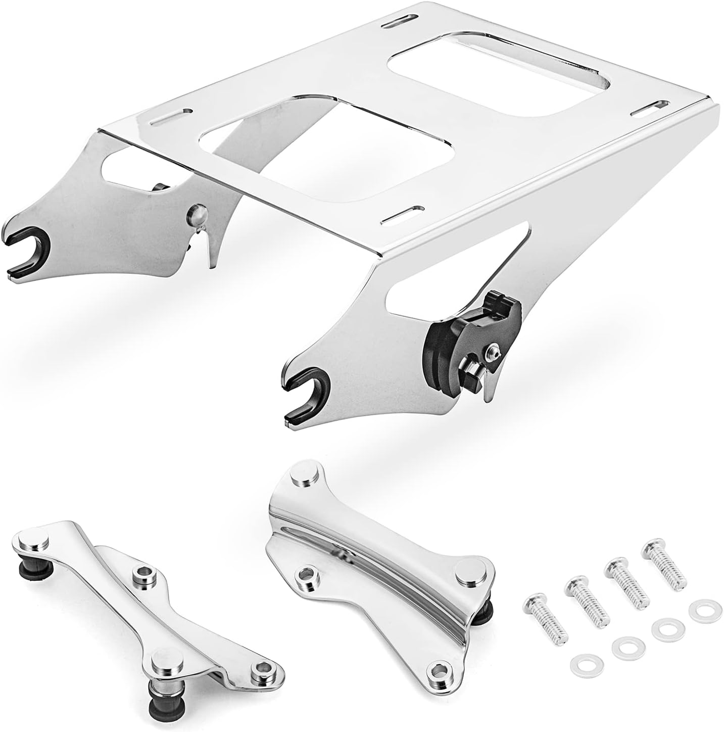 Two-Up Luggage Rack Tour Pak Rack with Docking Hardware Kit Compatible with 2014-UP Harley Touring Road King Electra Road Street Glide