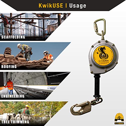 KwikSafety - Charlotte, NC - Cobra 20' Self Retracting Lifeline [NO Tangle Steel Cable] Class B SRL ANSI OSHA Retractable Fall Arrest Construction Roofing PPE Gear